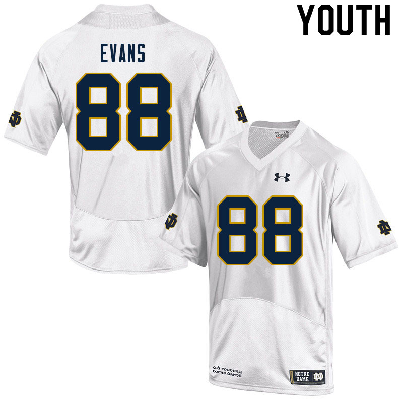 Youth #88 Mitchell Evans Notre Dame Fighting Irish College Football Jerseys Sale-White - Click Image to Close